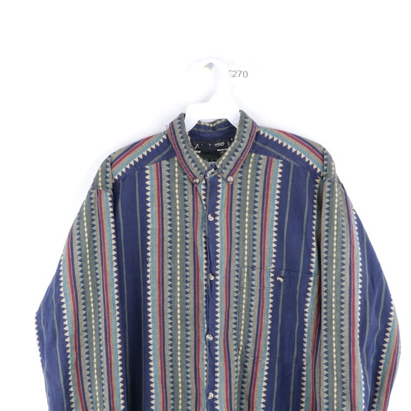 Vintage 90s Streetwear Geometric Print Shirt - Picture 2 of 8